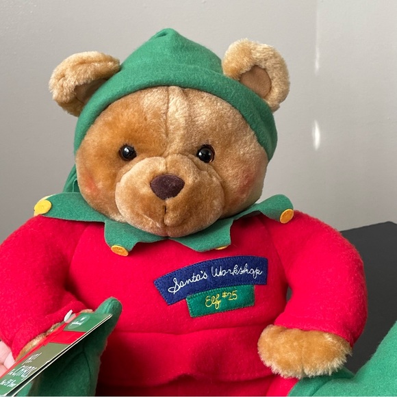 VINTAGE Hallmark Christmas CHRIS THE ELF TEDDY BEAR 12" Plush Stuffed Animal - Picture 6 of 16